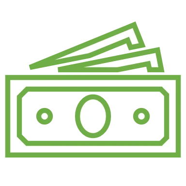 Money with solid fill