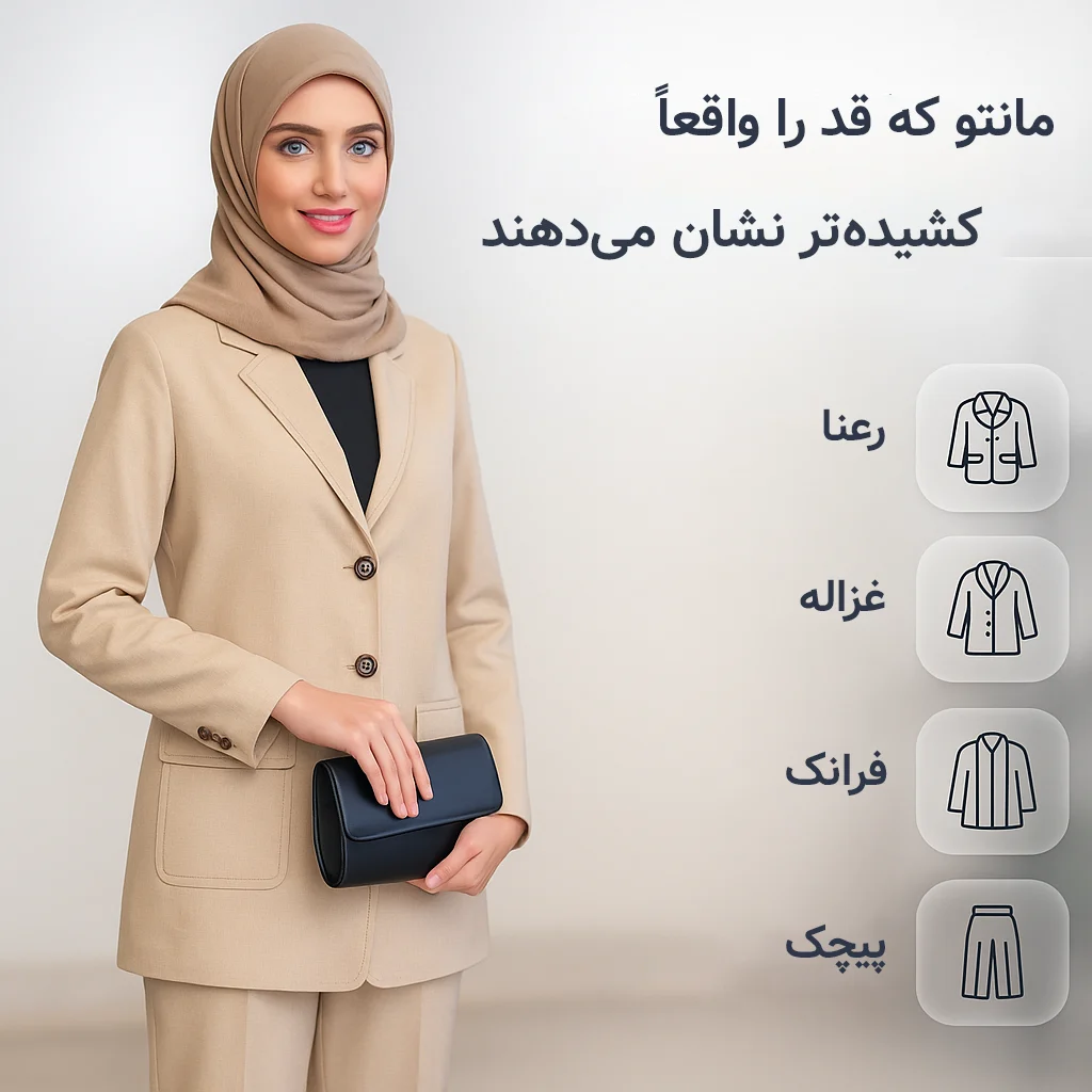 پیشنهادهای سهی‌سا: ۴ مانتو که قد را واقعاً کشیده‌تر نشان می‌دهند