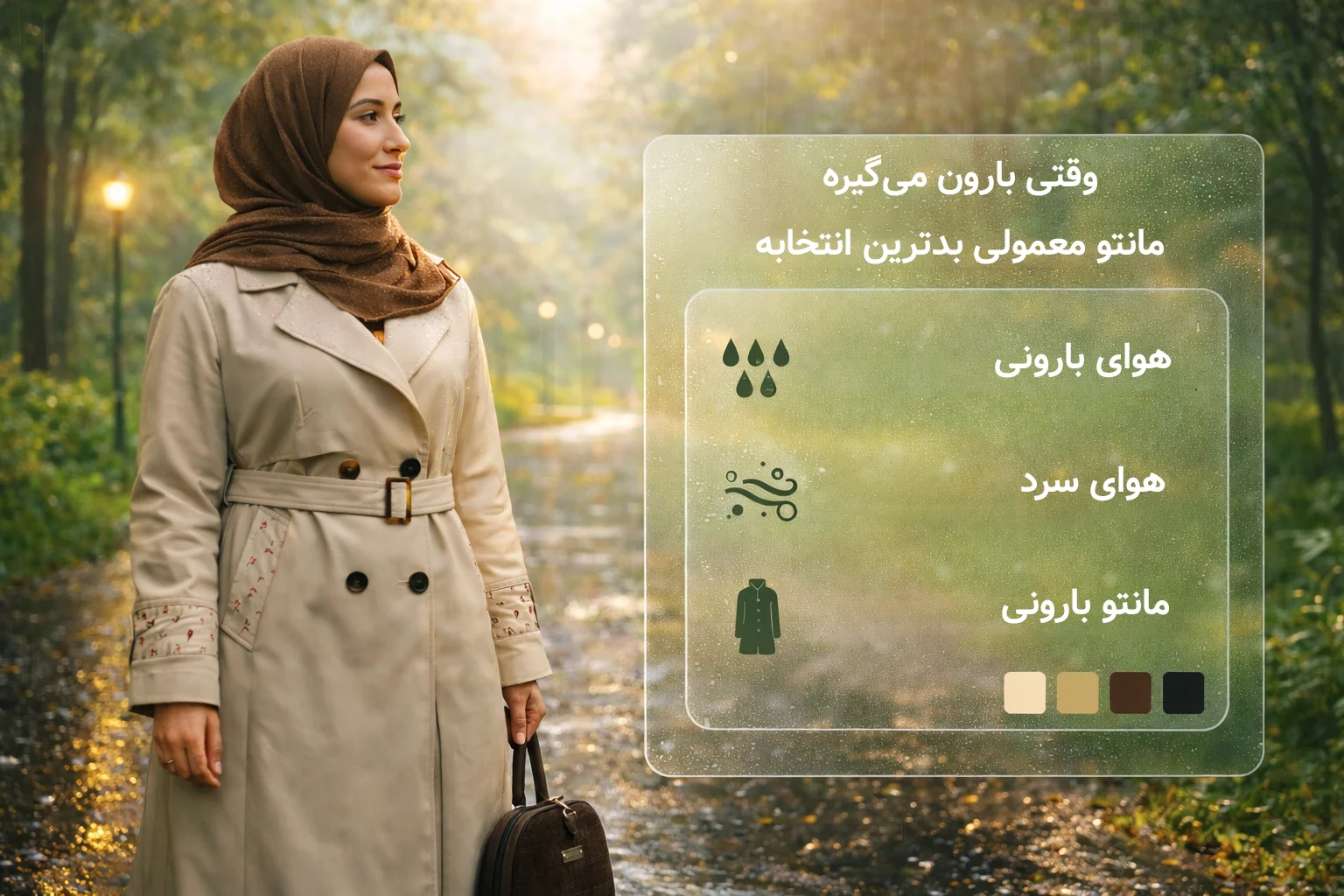 وقتی بارون می‌گیره، مانتو معمولی بدترین انتخابه