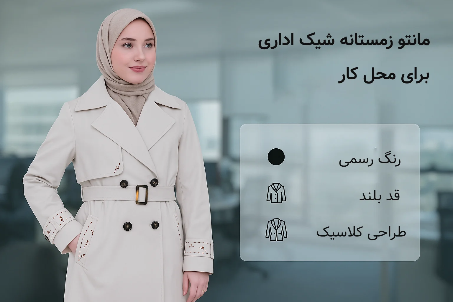مانتو زمستانه شیک اداری برای محل کار