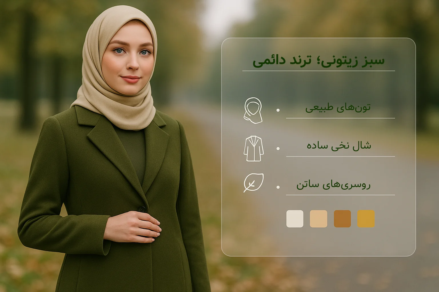 مانتو سبز زیتونی؛ ترند دائمی و نجات‌دهنده‌ی استایل