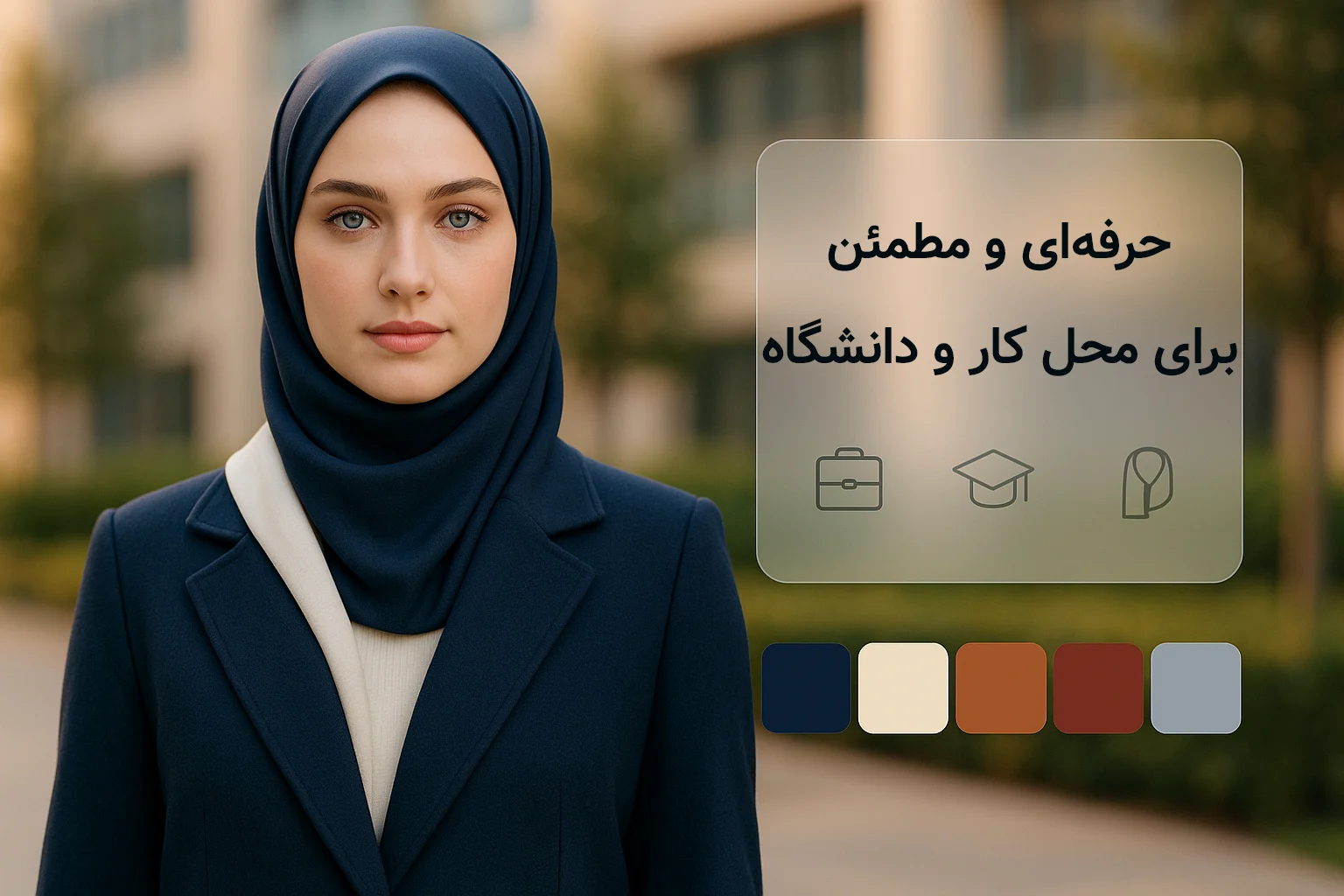 مانتو سرمه‌ای؛ حرفه‌ای و مطمئن برای محل کار و دانشگاه