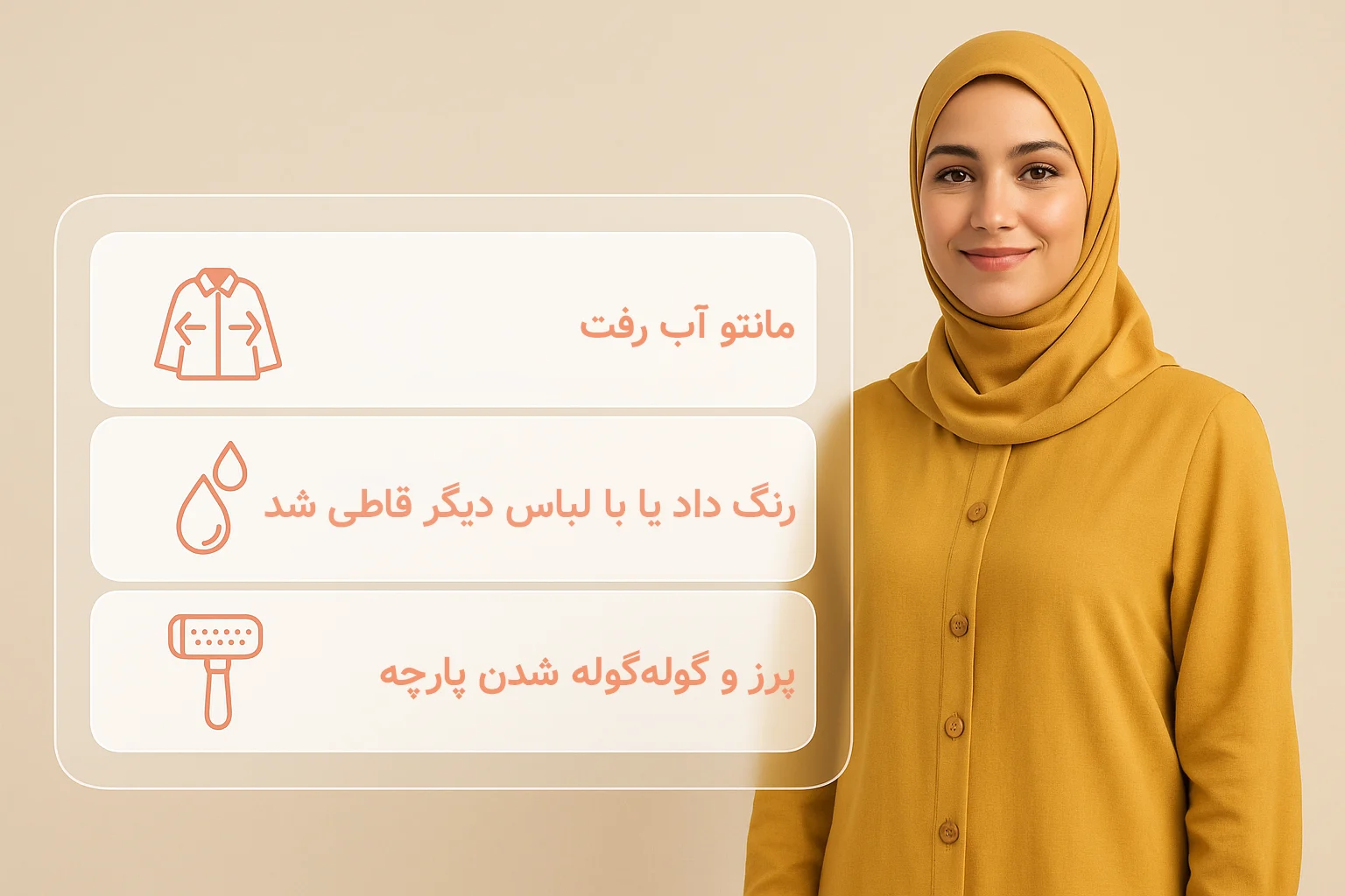 اگر مانتو آب رفت، رنگ داد یا پرز گرفت چه کار کنیم؟