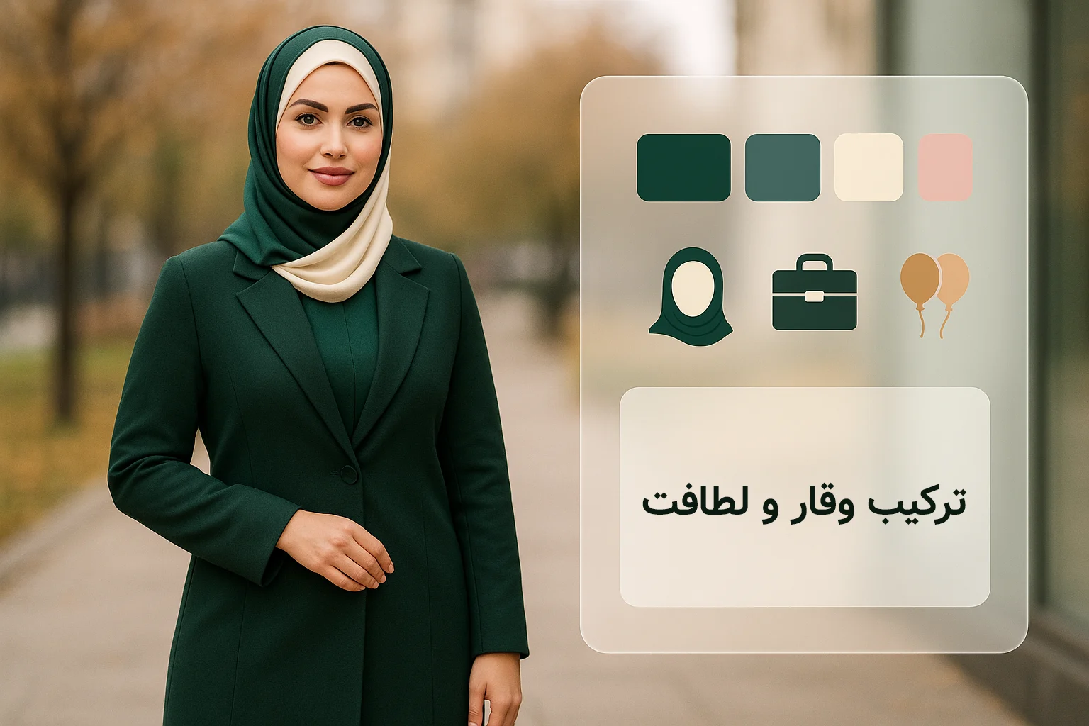 مانتو یشمی و سبز تیره؛ ترکیب وقار و لطافت