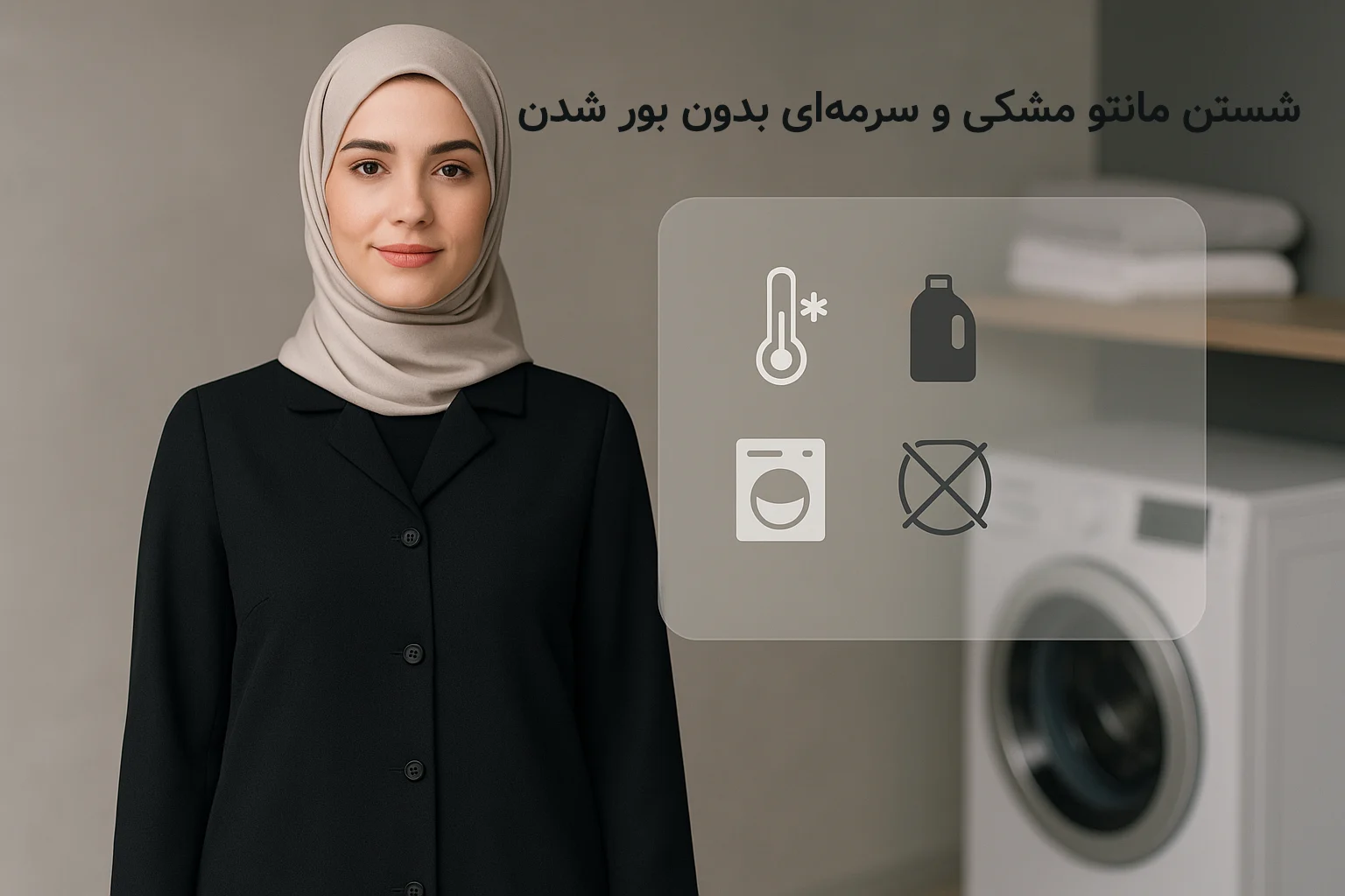 شستن مانتو مشکی و سرمه‌ای بدون بور شدن