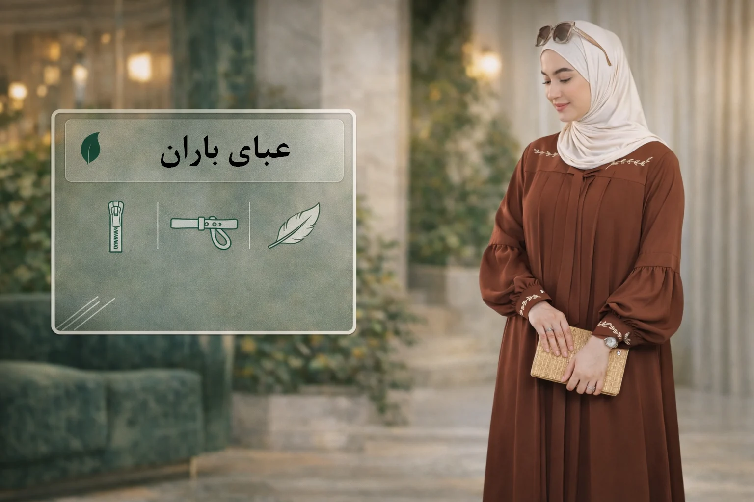 «باران» — عبایی سبکِ مناسب رفتوآمد و شیردهی