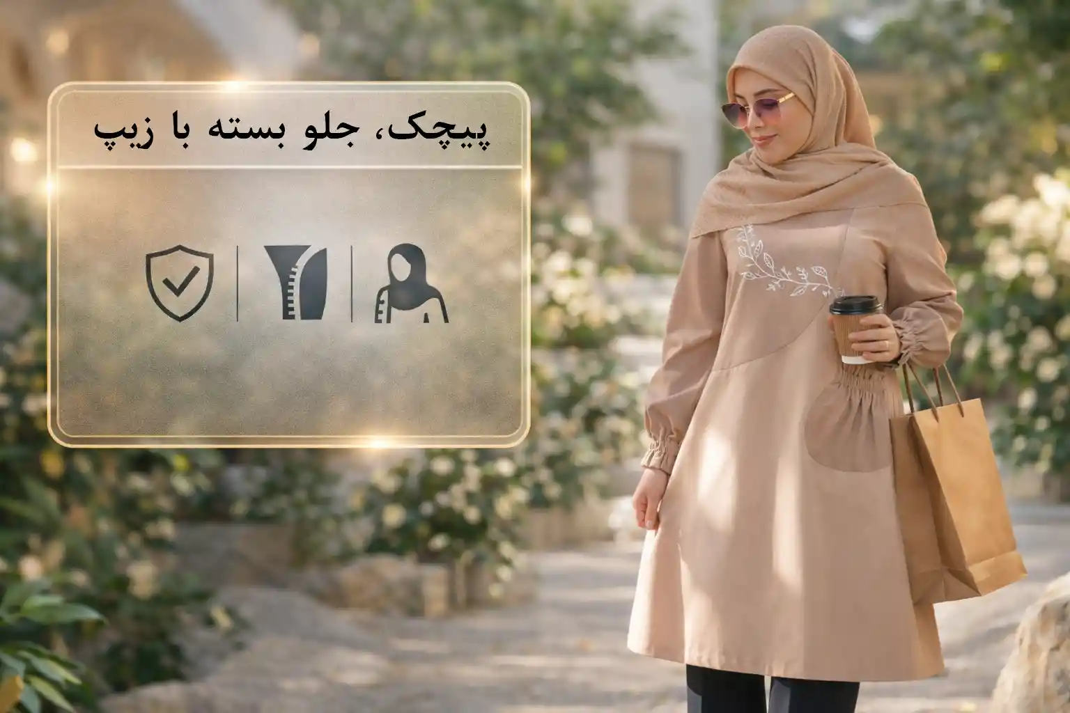 مدل ۵) پیچک - جلو بسته با زیپ سرشانه، خنک و سبک برای روزهای پرتحرک