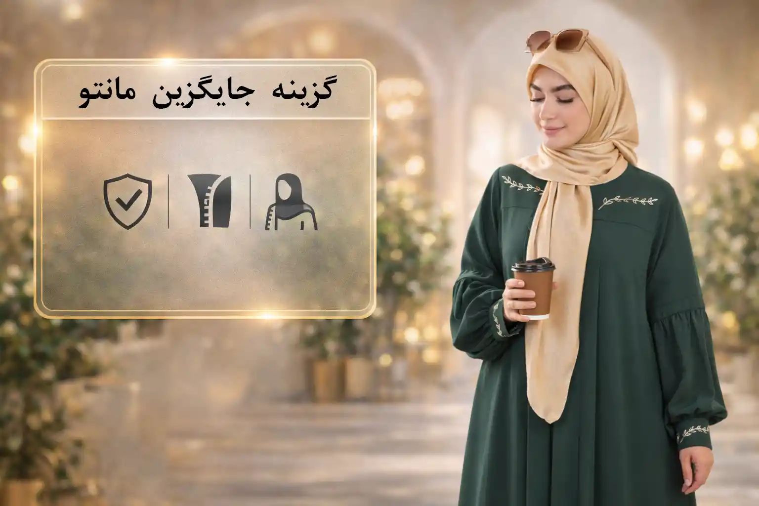 مدل ۶) گزینه جایگزین مانتو: عبای جلو بسته باران